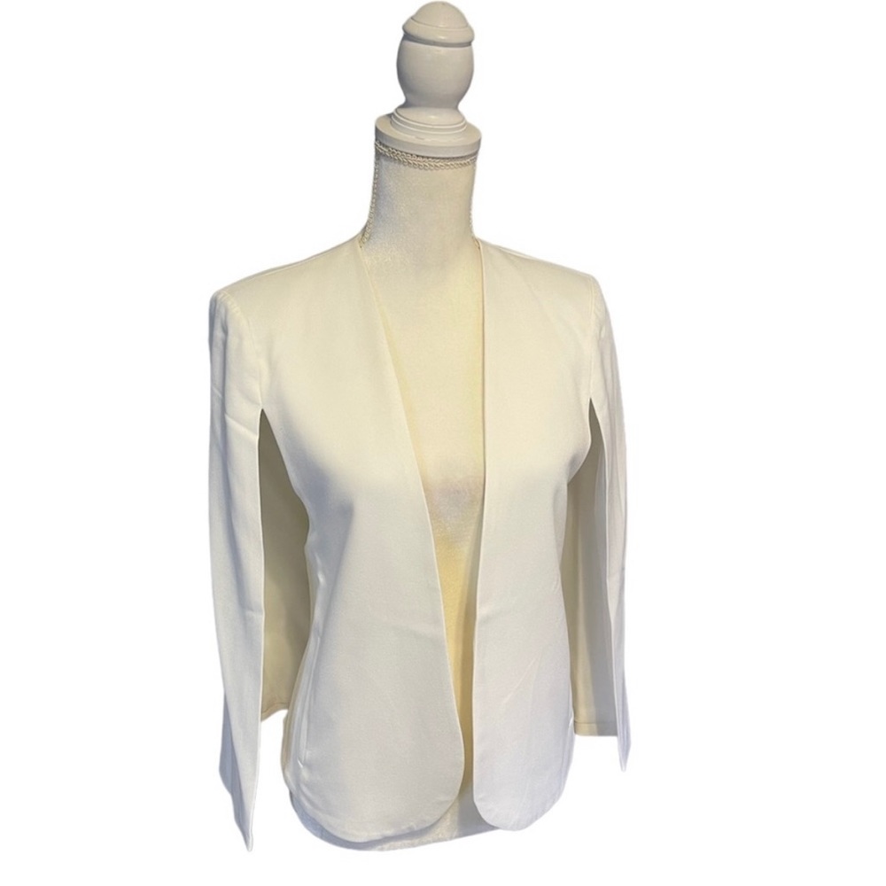 Forever 21 White/Cream Open Front Cape Jacket S